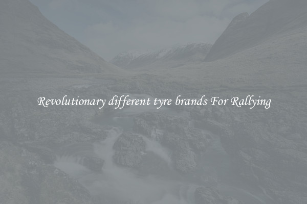 Revolutionary different tyre brands For Rallying