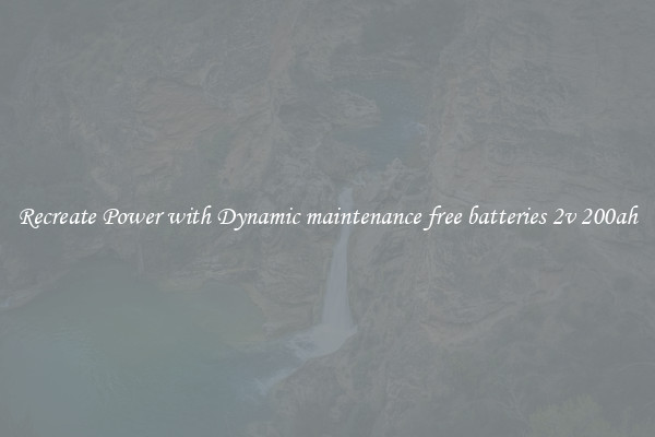 Recreate Power with Dynamic maintenance free batteries 2v 200ah