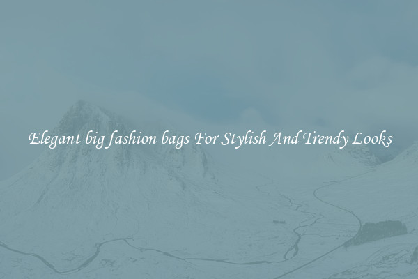 Elegant big fashion bags For Stylish And Trendy Looks