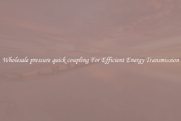 Wholesale pressure quick coupling For Efficient Energy Transmission