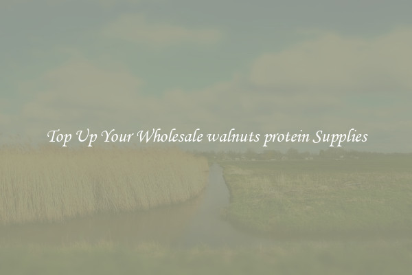 Top Up Your Wholesale walnuts protein Supplies