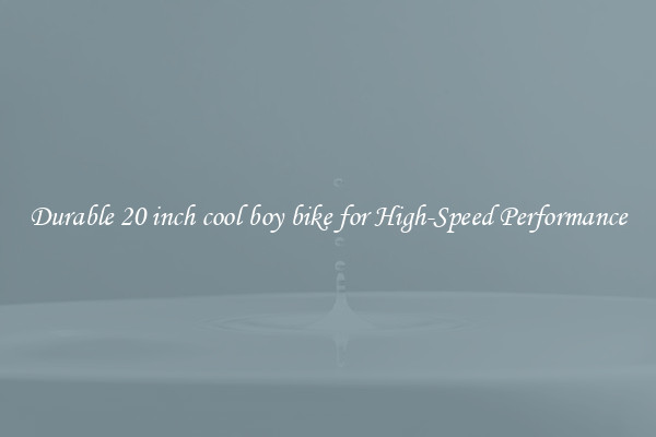 Durable 20 inch cool boy bike for High-Speed Performance